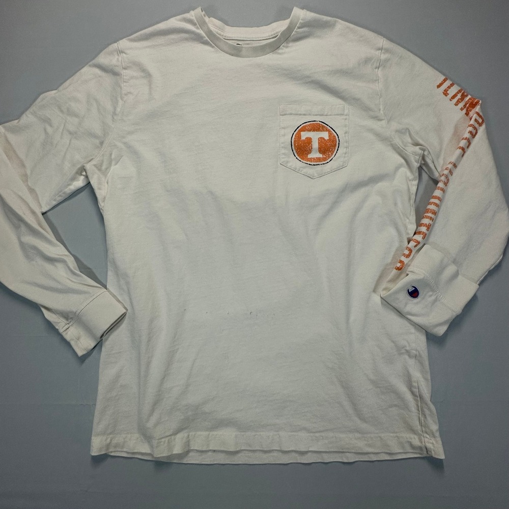 Champion Tennessee Volunteers Long Sleeve Pocket T-Shirt White Dog Graphic Large